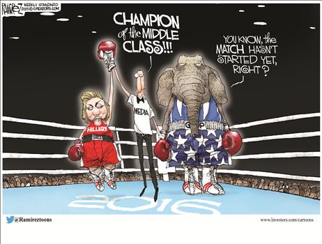 MEDIA ALREADY CROWING QUEEN HILLARY.